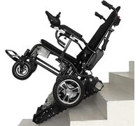 Generic Silla de ruedas eléctrica para subir escaleras, color negro, aluminio resistente, 150 kg, control universal de 360°