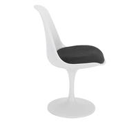 Generic Silla Giratoria para Casa de Muñecas a Escala 1:6, Elegante Diseño de Pie Redondo para Dormitorios y Salas de Estar en Miniatura (Blanco Negro)