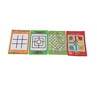 Generic Snake and Ladder Nine Men's Morris Flying Chess Ludo Juego de Mesa Portátil 4 en 1 para Niños y Familias, Tela No Tejida Suave y Plegable, Liviano para Viajar