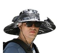 Generic Sombrero con Abanico, Gorro con Abanico Incorporado - Sombrero de Enfriamiento con Ventilador, Protección UV de Verano de Ala Ancha, 3 Velocidades de Viento Ajustables
