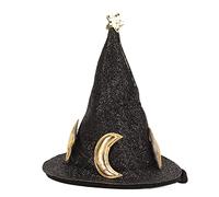 Generic Sombrero de Hámster Adorable Luna Patrón de Estrella Animal PEQUEÑO Mascota Sombreros de Copa para Tortugas Lagartos Geckos Felpa Corta (Black)