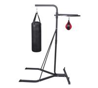 Generic Soporte de Boxeo Independiente 2 en 1, Marco de Acero de 2 Vías con Plataforma Speedball Ajustable y Saco de Boxeo para Gimnasio Interior, Equipo de Entrenamiento de Artes