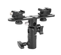 Generic Soporte de Lámpara de Flash de Doble Zapata Soporte Resistente y Duradero para Accesorios de Cámara Ideal para Fotógrafos Metal 5,7*4,4*1,0 Pulgadas