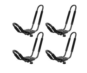 Generic Soporte de Montaje en Techo para Kayak de Acero de Aleación Duradero, Portador de Carga de 68KG, Barra en J para Canoas, Tabla de esquí, 4 Correas para un Transporte Seguro