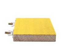 Generic Soporte para Percha para Pájaros, Plataforma de Madera Natural para Jaula de Loros con Superficie Rugosa, Rojo, Amarillo, 9x13cm (Tornillo Amarillo de Borde Largo)