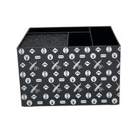 Generic Soporte para tijeras de peluquero, caja para tijeras de barbero, estuche para tijeras, organizador profesional de salón para pinzas, cepillos y peines, Plata Negra