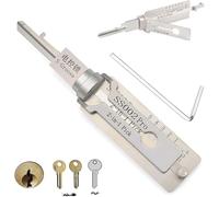 Generic SS001-SS002 - Decodificador de llave maestra de acero inoxidable, herramienta de selección de cerradura 2 en 1, herramientas para acceder fácilmente a las puertas, varias formas, SS001-SS002