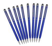 Generic Stylus 2 en 1 Bolígrafos Capacitivos con Pantalla Táctil Accesorios de Computadora de Metal Elegantes para Entusiastas de la Escritura 10 Piezas de Tinta Negra (Blue)