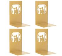 Generic Sujetalibros Resistentes, Impresión Avanzada Negra Clásica, 4 Sujetalibros Verticales con Almohadillas de Espuma Antideslizantes para Revistas, Libros y CD (Encontrarse)