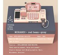 Generic Supermercado Juguete Caja Registradora Educativo Frutas Vegetales Helado Desarrollo de Habilidades Conjunto ABS Gris Rojo (Rojo)