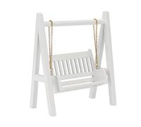 Generic Swing en Miniatura, Elegante Madera Viva High Simulation Blanco 1:12 Decoraciones de Casa de Muñecas para Silla de Columpio para Niños para Niños
