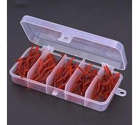 Generic T0043 150 Unids 4 Cm Señuelos de Pesca de Silicona Cebos de Larva Realistas Cebo de Pesca Suave para Lubina Trucha Panfish Accesorio de Aparejos de Costera de Agua Dulce (Rojo)