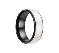 Generic T5577 - Anillo inteligente RFID de cerámica con chip RFID, anillo de resina epoxi, clon reescribible, 125 kHz, control de acceso, tarjetas clave (blanco, US #11)