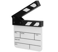 Generic Tablilla Acrílica Duradera, Accesorio de Corte de Escena de Película con Bolígrafo para Publicidad y Decoración del Hogar, Bisagra Magnética Flexible (Pizarra Blanca y Negra PAV1BWE3S)