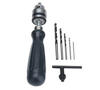 Generic Taladro Manual de Manivela con Llave de Portabrocas para Tallar y Bricolaje, Ideal para Carpintería y Fabricación de Joyas, 5 Brocas para Tuercas de Resina de Madera Plástica