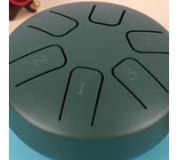 Generic Tambor de Lengua 6 Notas Mini Cuerpo de Metal Etéreo Sonido Portátil Relaja Tu Mente para Principiantes Instrumento de Percusión (verde piedra)