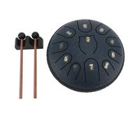 generic Tambor de Lengua de Acero de 6 Pulgadas, Tambor de Lluvia Azul de 11 Notas para Exteriores con Baquetas para Dedos, Libro de Almacenamiento de Libros de Música Musical