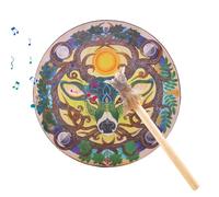 Generic Tambor de mano de chamán para adultos, tambor de chamán | 9 pulgadas hecho a mano con diseño de cabeza de ciervo - Sanador de sonido hecho a mano, tambor para música fantasma siberiana,