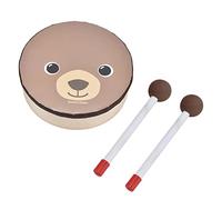 Generic Tambor para Niños, Instrumento Musical de Juguete, Diseño de Oso de Dibujos Animados, Marco de Madera con Mazo para Educación Temprana, Coordinación Mano-Cerebro a Partir