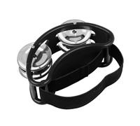 Generic Tamburina de Pie, Pandería para Adultos Instrumentos de Percusión para Adultos con 4 Pares de Instrumentos Musicales de Percusión de Jingles para Acompañamiento de Cajón (BLACK)