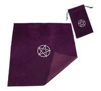 Generic Tapete de Adivinación de Terciopelo Morado 60x60 Cm con Bolsa de Terciopelo 11,5x18 Cm para Cartas de Tarot, Mantel de Altar Portátil y Bolsa con Cordón para Almacenamiento