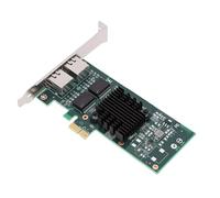 Generic Tarjeta de Red de 1 GB, Adaptador PCI Express 2.0 X1 Gigabit Ethernet de Dos Puertos RJ45, Adaptador de Conectores Chapados en Oro, Soporte para 82576 PCI Express 2.0 X1 Gigabit Ethernet