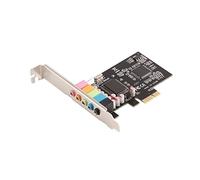 Generic Tarjeta de Sonido CMI8738 Hardware de Conversión de Señal de de Escritorio Estéreo de 6 Canales para Cine en Casa, Juegos 3D a Gran Escala para Computadoras PC con Ranuras PCI-E, Placa Negra