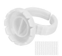 Generic Taza de Anillo de Pegamento para Pestañas Ecológica de 100 Piezas con Uso Estable para Mejorar la n el Injerto de Pestañas para Todos los Tamaños de Dedos (Blanco 100 piezas por