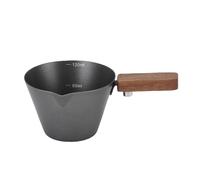 Generic Taza de Medición de Acero Inoxidable Profesional para café, de Madera para Aislamiento de Calor, Uso de Usos Múltiples para el café Home Kitchen Cafe (BLACK)