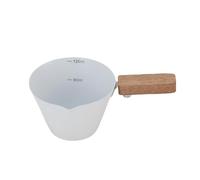 Generic Taza de Medición de Acero Inoxidable Profesional para café, de Madera para Aislamiento de Calor, Uso de Usos Múltiples para el café Home Kitchen Cafe (WHITE)