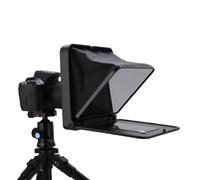 Generic TC7 Teleprompter Portátil Plegable para Teléfono Inteligente, Tableta, Cámara SLR, Función de Soporte para Creación Rápida de Video Manual, Grabación en Vivo, Material Plástico de Color Negro