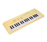Generic Teclado de Juguete Piano Eléctrico 37 Teclas con Micrófono, Función de Grabación, Ideal para Educación Musical, Funciona con Pilas, Blanco y Negro (YELLOW)