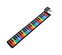 Generic Teclado de Piano Plegable de 49 Teclas, Almohadilla de Piano de Silicona Enrollable Portátil con 8 Tonos y 6 Canciones de Demostración, Altavoz Incorporado y Batería Recargable para