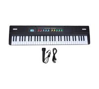 Generic Teclado Musical Portátil de 61 Teclas para Principiantes, 10 Canciones de Demostración, Opciones de Alimentación Dual, Incluye Micrófono, Blanco, Tamaño de 25,03 Pulgadas