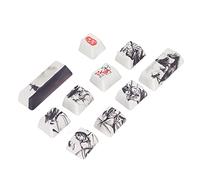 Generic Teclas PBT 10 Teclas Proceso de Sublimación DIY Lavado de Tinta de Repuesto con Tema de Artes Marciales con Mano de Obra Fina para Teclados Mecánicos 61/87/104/108
