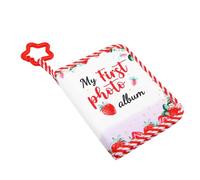 Generic Tela Suave Mi Primer Álbum de Fotos con Espejo Seguro | Libro de Fotos de bebé con Estampado de Fresa Adorable | Regalo Baby Shower 18,5x14cm