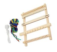 Generic Telar Manual para Niños, Máquina de Tejer de Operación Segura, Dispositivo de Tejido de Madera para Tapices y Bufandas
