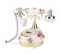 Generic Teléfono Antiguo de Imitación Retro Vintage, Cuerpo de Cerámica con Pantalla Inteligente Multiángulo para Uso en el Hogar y la Oficina, 13,5x13,5x11cm