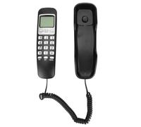 Generic Teléfono con Cable Pantalla LCD Rellamada Multifuncional para Oficina en Casa, Teléfono de Hotel con Teclado Numérico para Ancianos y Niños Material ABS (Black)