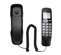 Generic Teléfono con Cable para Montaje en Pared, Retro, Delgado, con Pantalla LCD, Mes, Día, para Uso en Ascensor y Aeropuerto (Negro (versión en inglés))