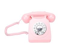 Generic Teléfono de Escritorio Inalámbrico con Bluetooth, Diseño Retro Encantador, Compatible con Llamadas Manos Libres para Hogares Nostálgicos, 8,46x5,67 Pulgadas (Pink)