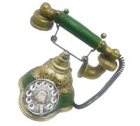 Generic Teléfono Decorativo Vintage de Resina Verde, Modelo Antiguo Disco Giratorio, Pequeño Teléfono de Sobremesa para Decoración del Hogar, Oficina y Dormitorio, Accesorio Retro Clásico