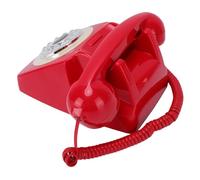 Generic Teléfono Fijo Retro, Teléfono con Cable Plug and Play, Residencial Clásico Vintage con Botones de Rellamada (Rojo)