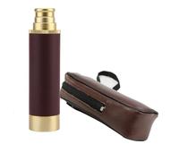 Generic Telescopio Pirata Retro con Zoom, Monocular Portátil de Mano para Acampar, Navegar, a Prueba de Agua, Estuche de Cuero Incluido (25x30)