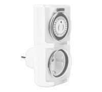 Generic Temporizador para Exteriores, Interruptor Mecánico Impermeable para Luces, Bomba de Piscina, Salida de 24 Horas, Resistente a la Intemperie para Uso en Jardín