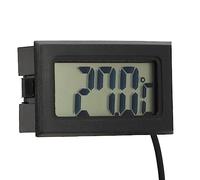 Generic Termómetro Digital LCD Integrado, Sonda Impermeable para Incubadora, Medidor de Temperatura de Alta Precisión para Criadores, Tanques de Reptiles, Negro