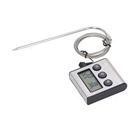 Generic Termómetro Electrónico para Horno, Temporizador de Alta Precisión para Cocinar en Interiores y Exteriores con Temperatura Preestablecida para Parrillas, Estufas, Pantalla LCD Brillante