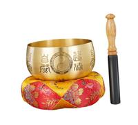 Generic Tibetano Singing Bowl Set Meditation Bowl With Stick Craft Decoration Ornament Brass Singing For Meditation Desktop, Oro