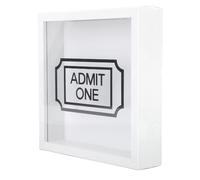 Generic Ticket Shadow Box, Marco de Almacenamiento de Memoria para Postales, Entradas para Películas y Conciertos con Ranura, Marco de Fotos Blanco de 20x20cm para Viajes en Casa y Oficina (Estilo