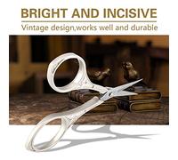 Generic Tijeras Clásicas de Acero Inoxidable, Herramienta de Bordado Eficiente para Tela de Hilo de Pescar, Patrón de Girasol Plateado, 4,53x2,17 Pulgadas (girasol tijeras flor de plata)